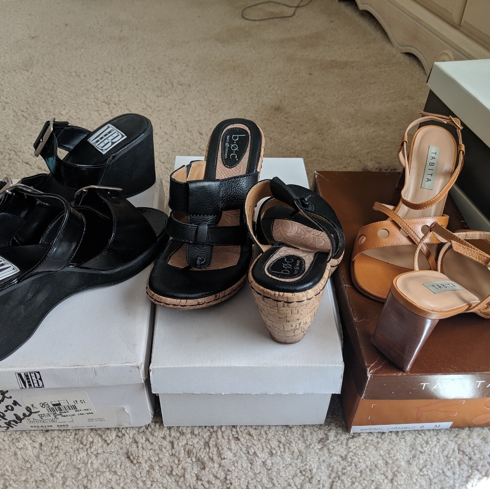 Set of three summer sandals